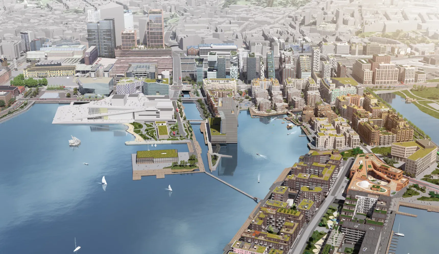 Slik blir Bjørvika. Illustrasjon fra OSU Bilder av hvordan Bjørvika blir